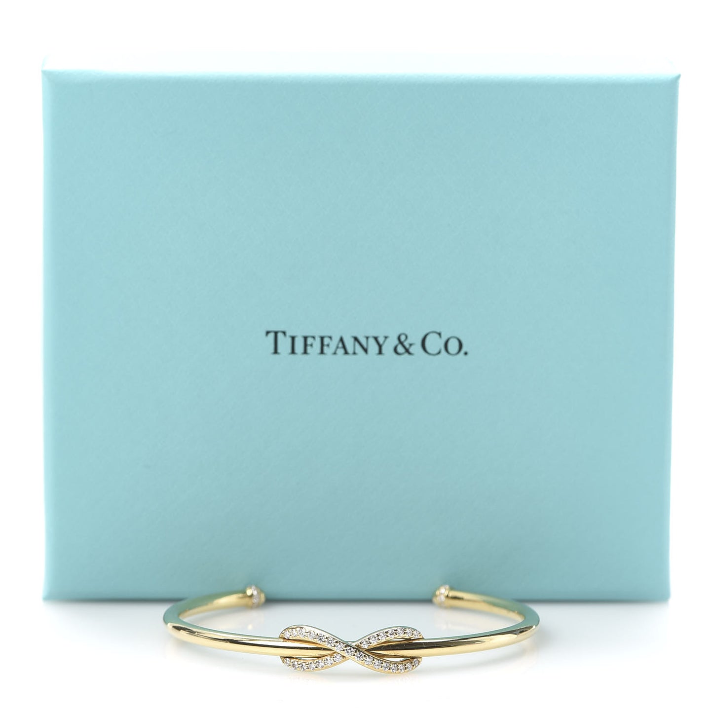 18K Yellow Gold Diamond Infinity Cuff Bracelet