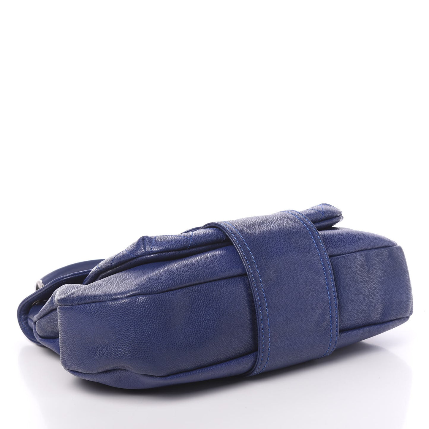 Glazed Caviar Coco Rider Flap Hobo Navy Blue