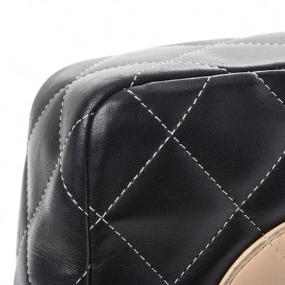 Chanel Lambskin Quilted Colorblock Jumbo Double Flap Black White Beige 14 of 19