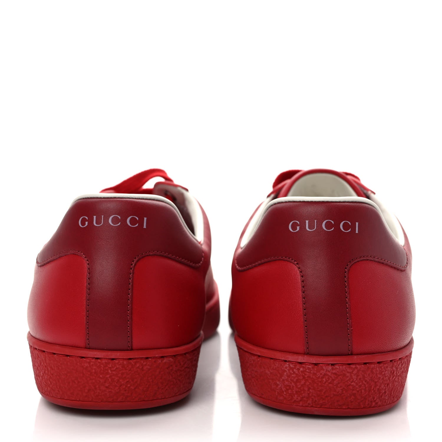 Gucci Calfskin Miro Soft Interlocking G Perforated Mens Ace Sneakers 9.5 Hibiscus Red Red Vintage 5 of 10