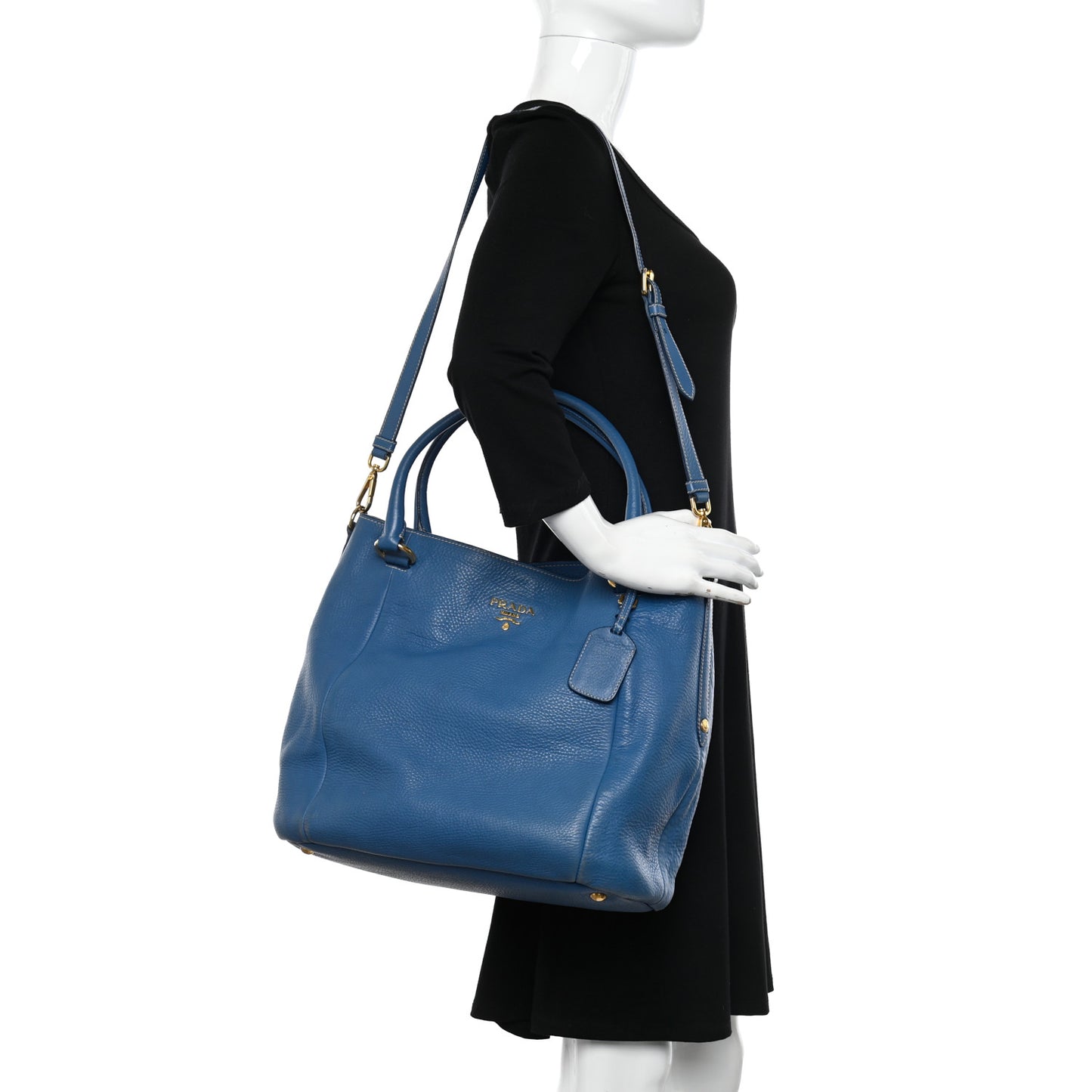 Vitello Daino Shopping Tote Cobalto