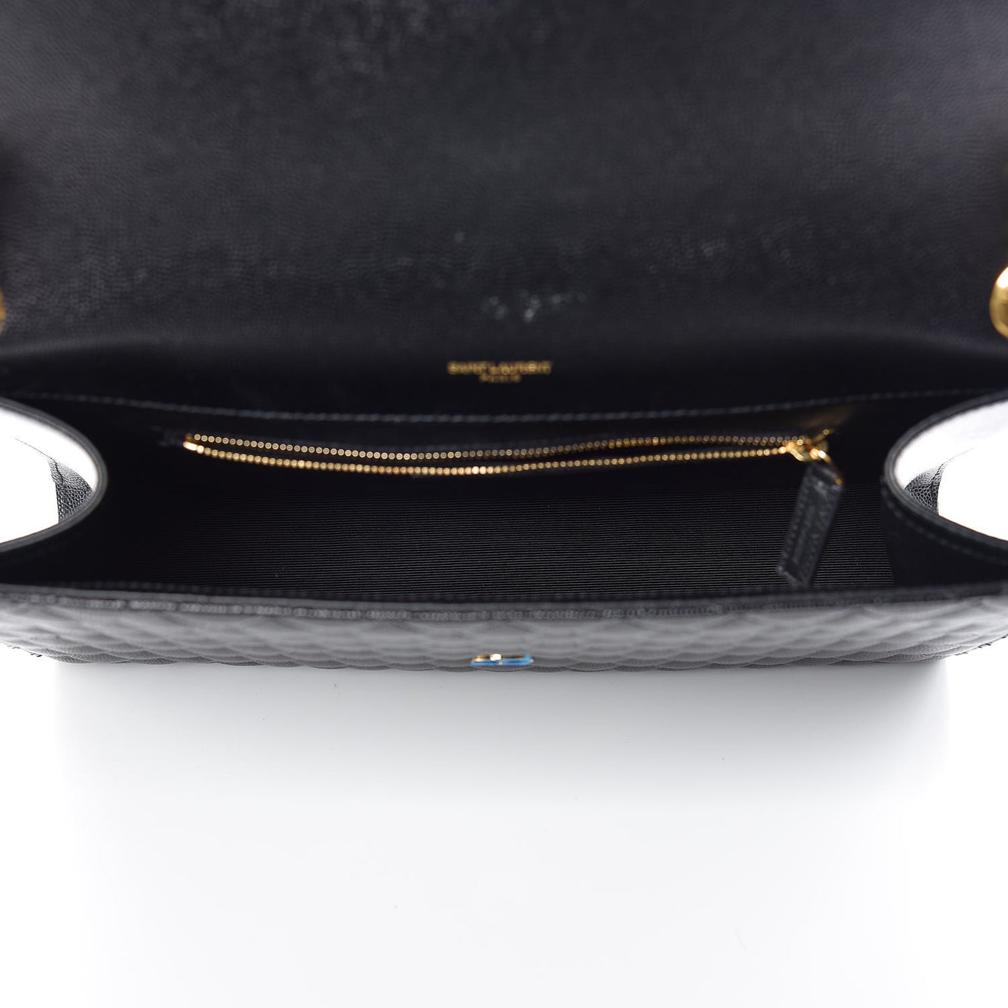 Grain De Poudre Textured Mixed Matelasse Large Triquilt Monogram Satchel Black