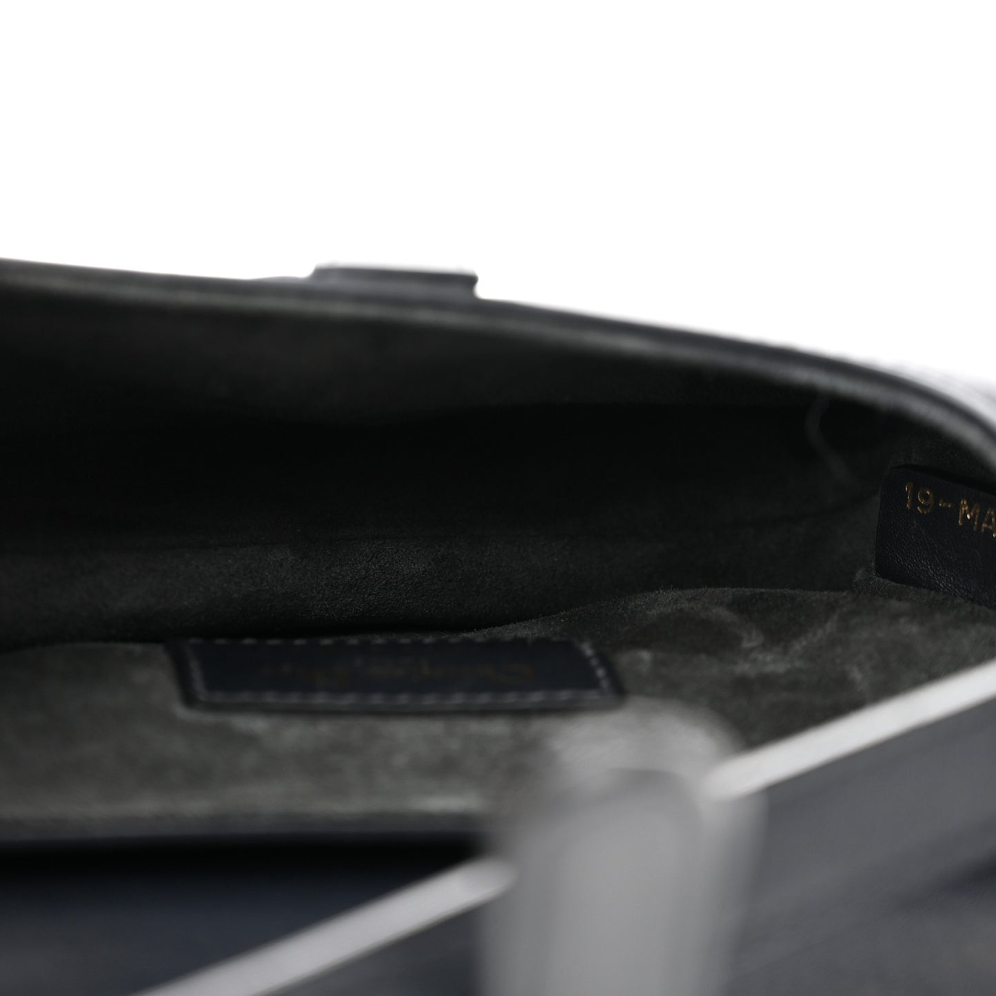 Grained Calfskin Mini Saddle Bag Navy