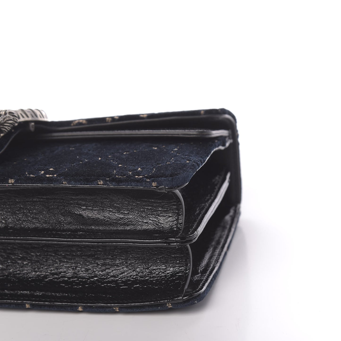 Velvet Skipper GG Monogram Small Dionysus Shoulder Bag Blue Beige Black