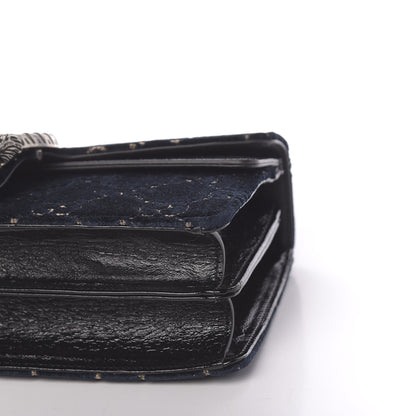 Gucci Velvet Skipper GG Monogram Small Dionysus Shoulder Bag Blue Beige Black 10 of 11