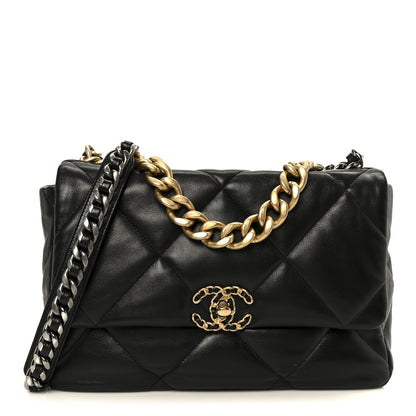 Chanel Lambskin Quilted Large Chanel 19 Flap Black 1 of 11