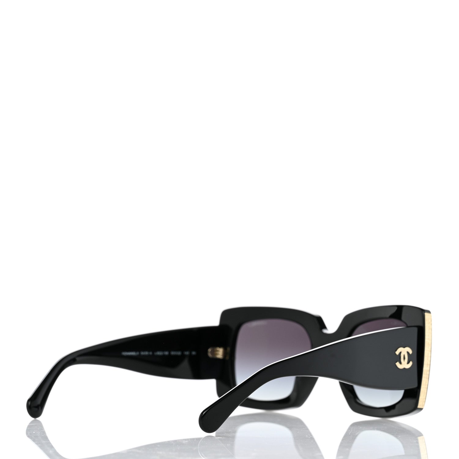 Chanel Acetate Rectangle Sunglasses 5435 Black 4 of 8