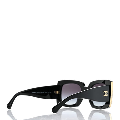 Chanel Acetate Rectangle Sunglasses 5435 Black 4 of 8