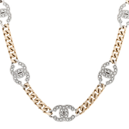 Chanel Crystal Chain CC Link Choker Gold Silver 1 of 6