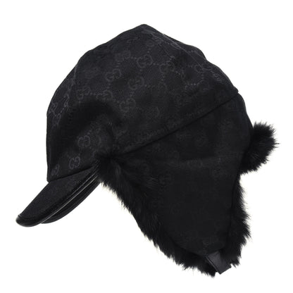Gucci Monogram Fur Baseball Hat M Black 1 of 10