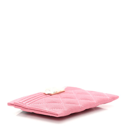 Chanel Caviar Quilted Boy Card Holder Pink 4 of 9