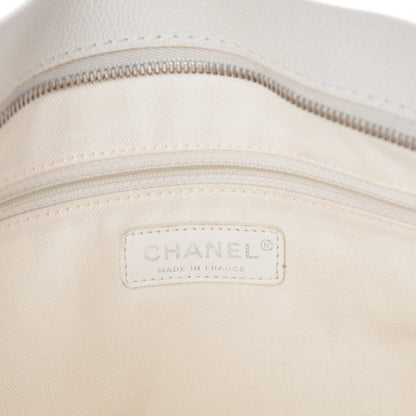 Chanel Caviar Large CC Tuck Tote Ivory 8 of 20