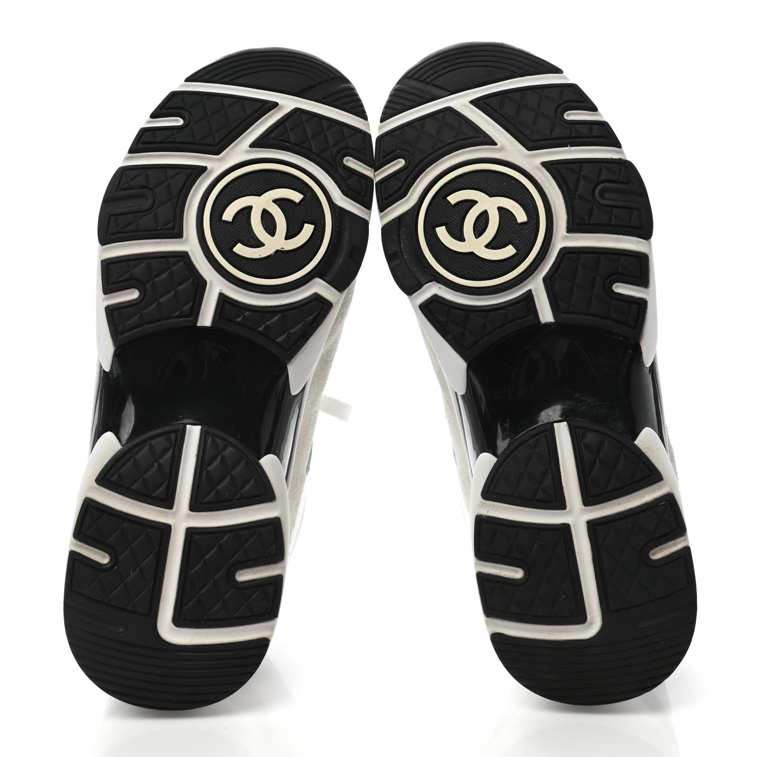 Chanel Calfskin Fabric Sneakers 38 White Silver Fluo Pink 5 of 8