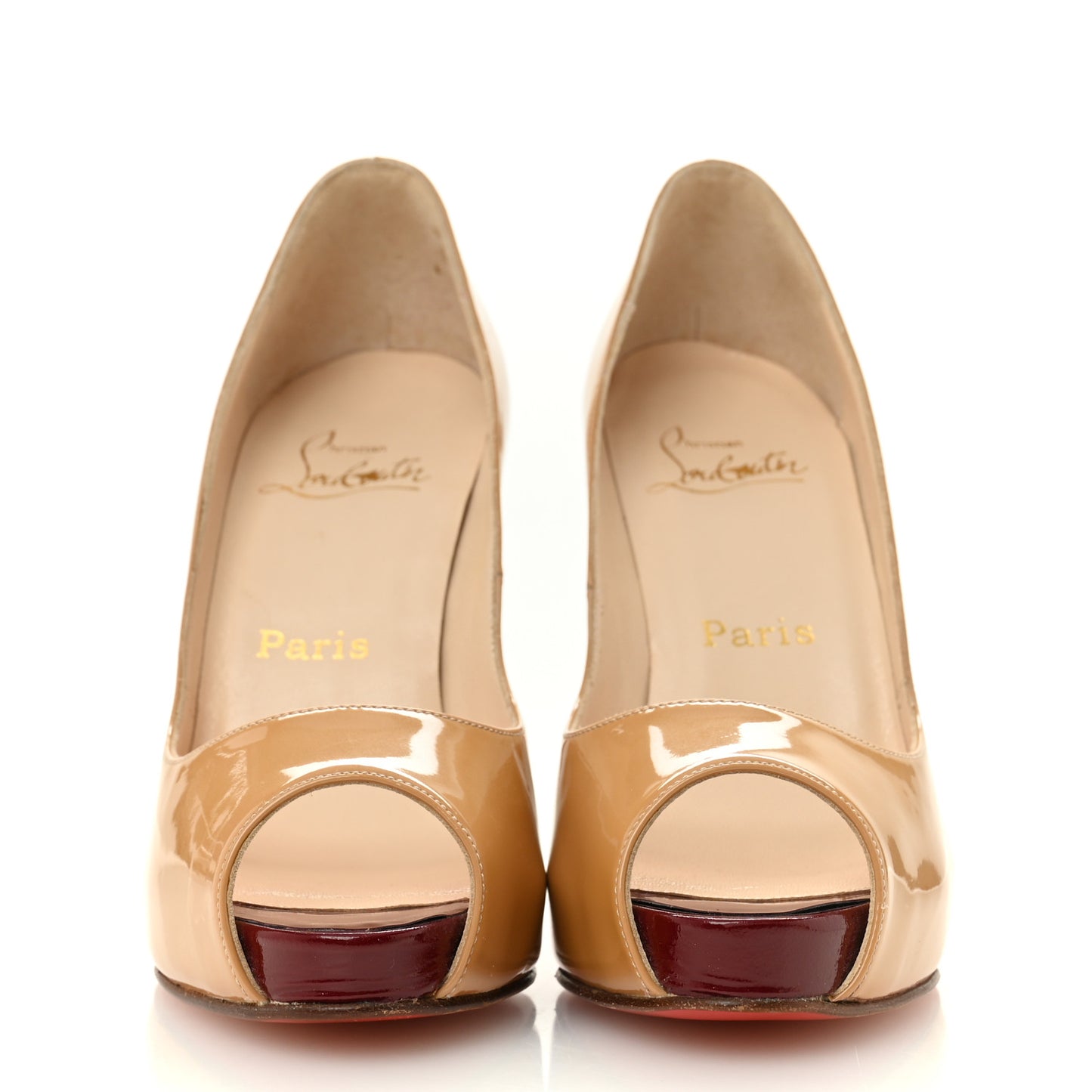 Patent Peep Toe 100 Pumps 35.5 Nude
