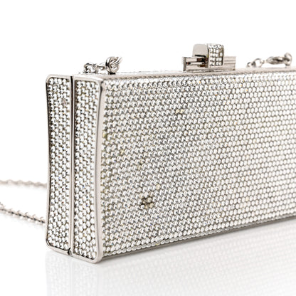 Judith Leiber Swarovski Crystal Minaudiere Clutch Silver 7 of 9