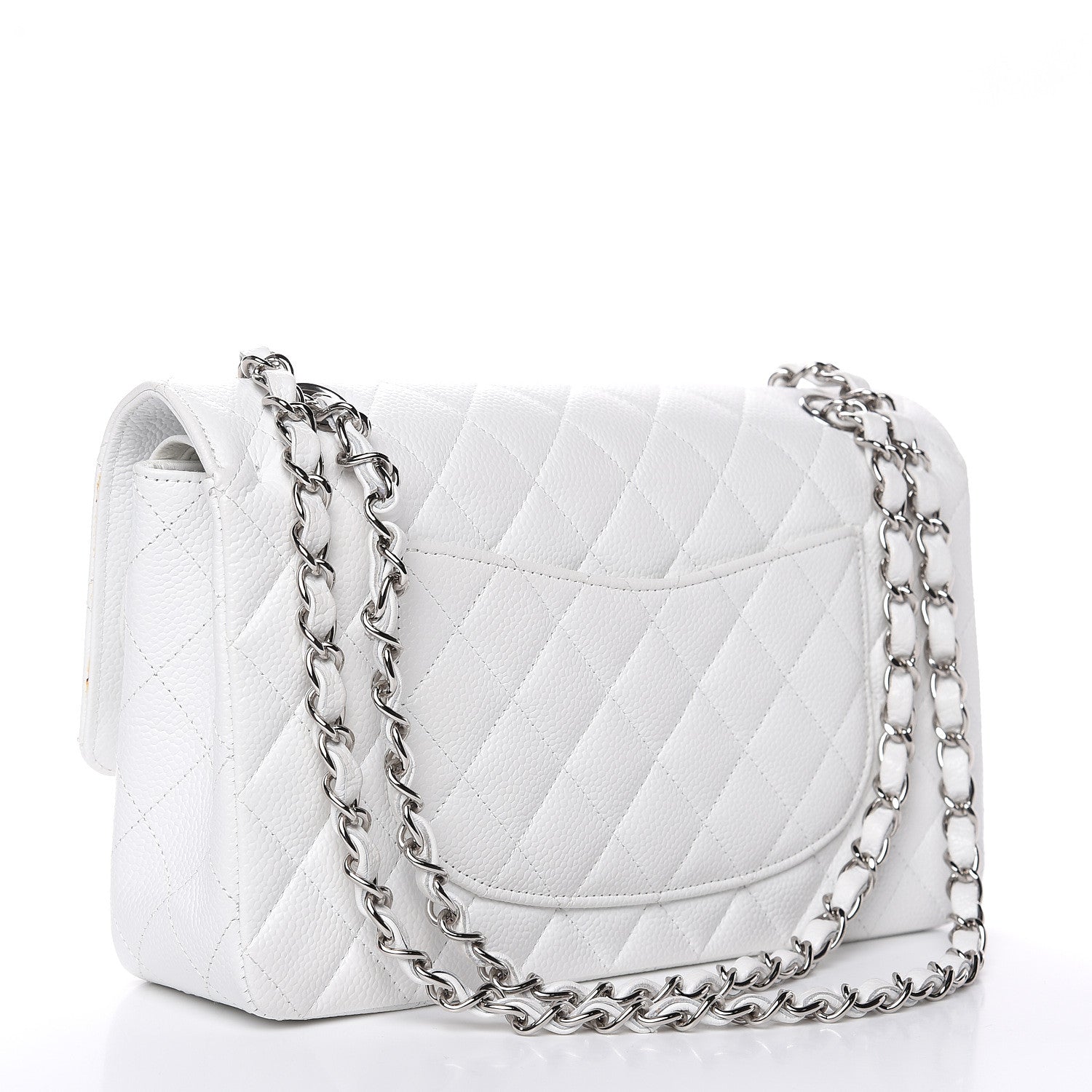 Chanel Caviar Quilted Medium Double Flap White 3 of 14