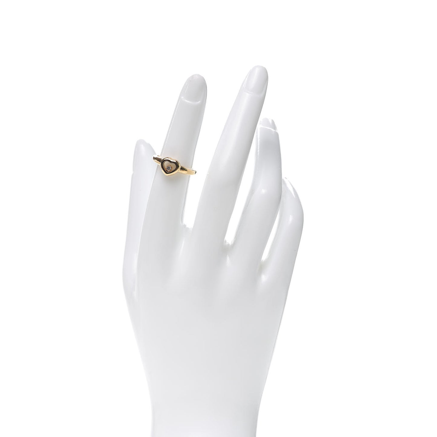 18K Yellow Gold Diamond Happy Heart Ring 51 5.75