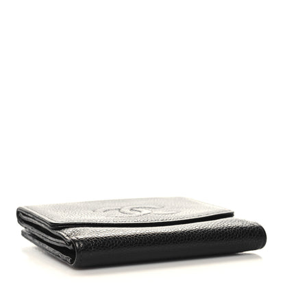 Chanel Caviar Timeless CC Compact French Wallet Black 4 of 10
