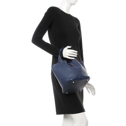 Hermes Taurillon Clemence Picotin Lock 22 MM Bleu Saphir 2 of 8