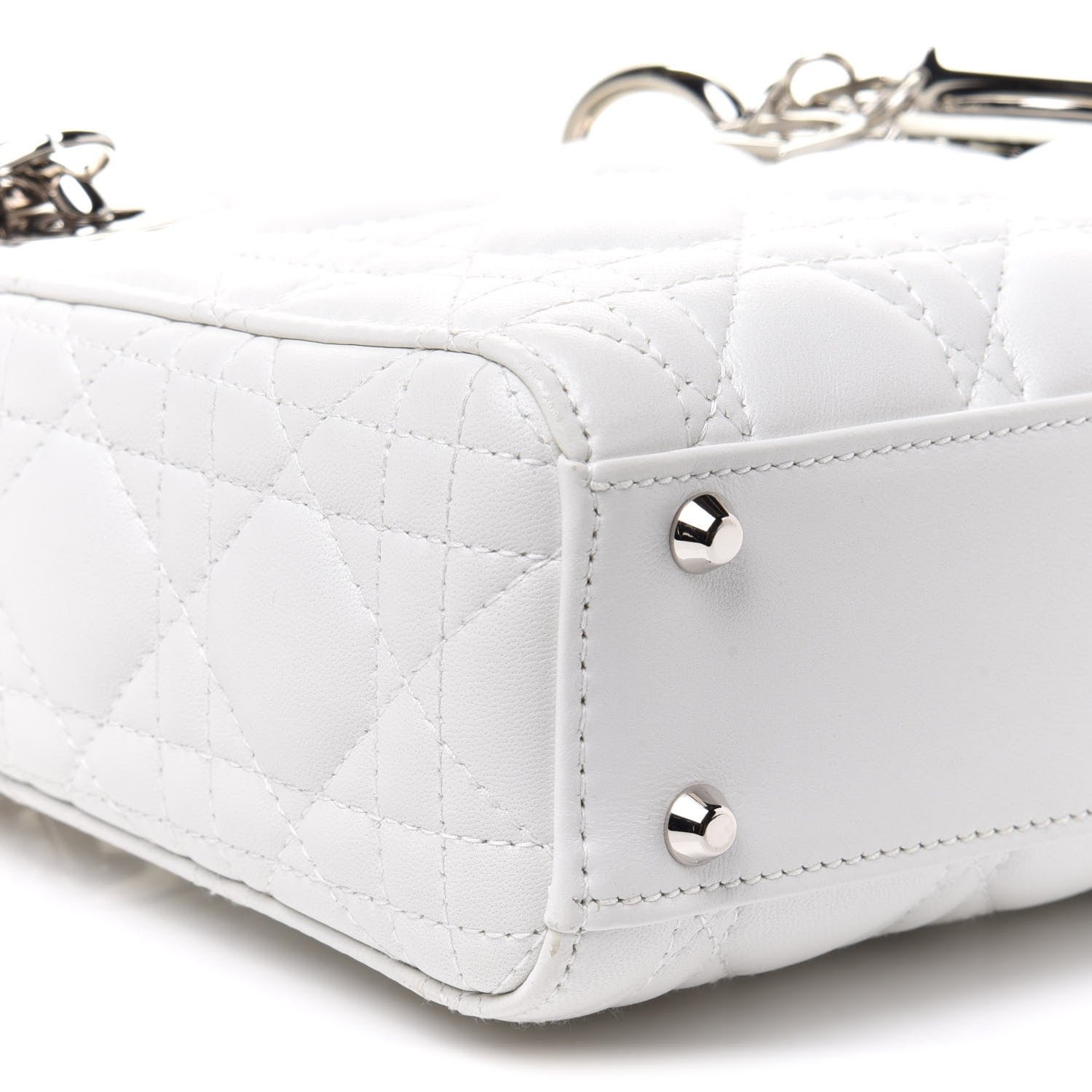 Christian Dior Lambskin Cannage Mini Lady Dior White 8 of 9