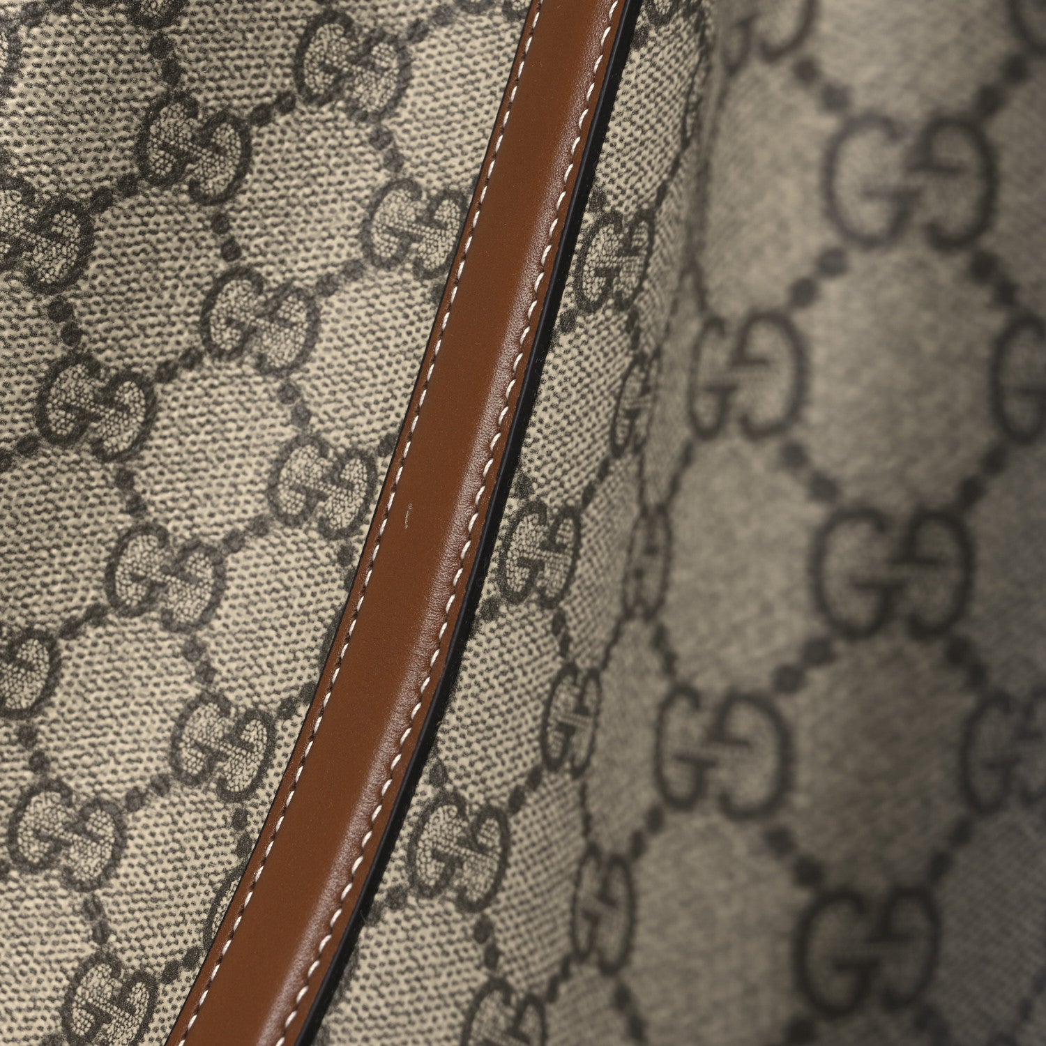 Gucci GG Supreme Monogram Emblem Large Tote Bag Beige Dark Brown 10 of 10