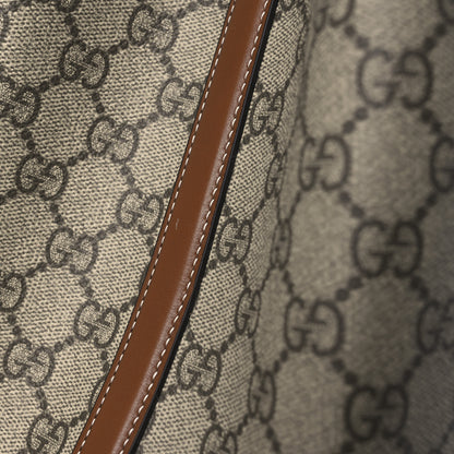 Gucci GG Supreme Monogram Emblem Large Tote Bag Beige Dark Brown 10 of 10