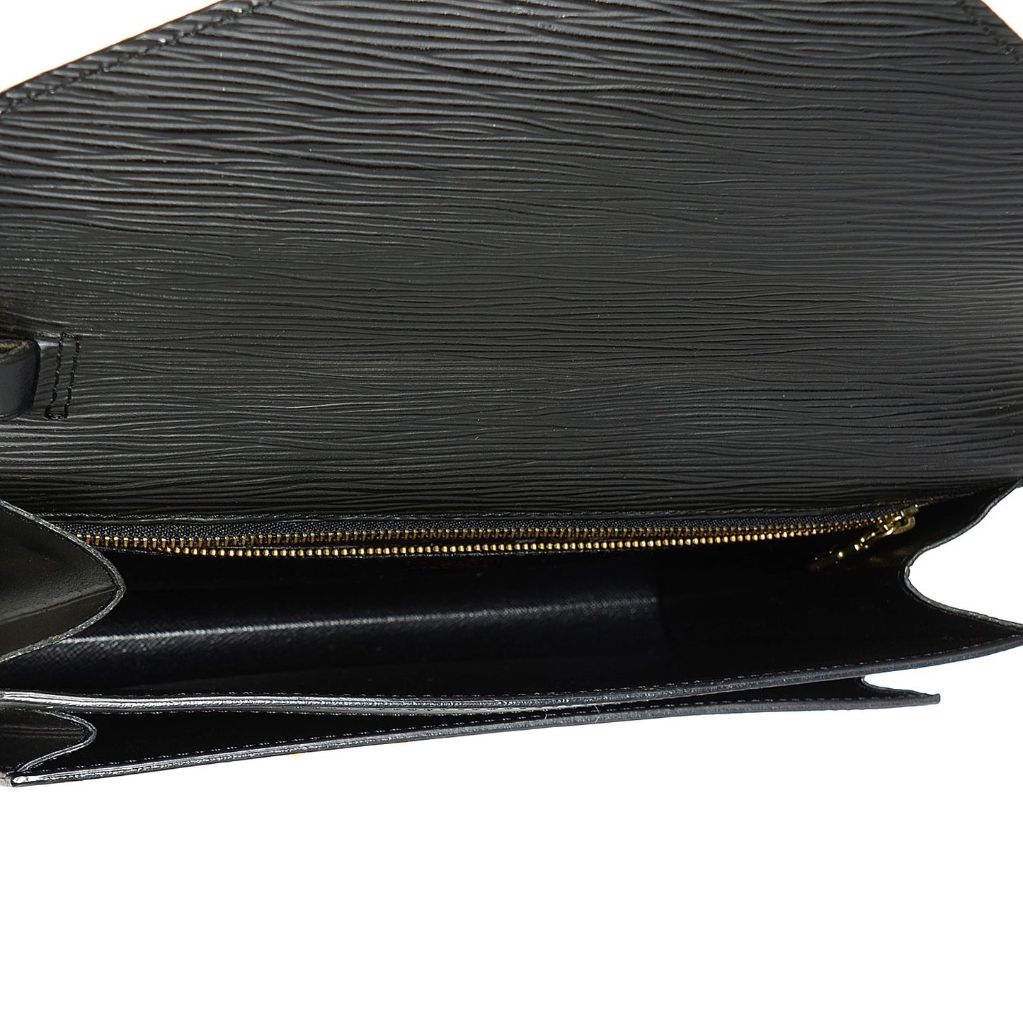 Epi Pochette Sellier Dragonne Clutch Black