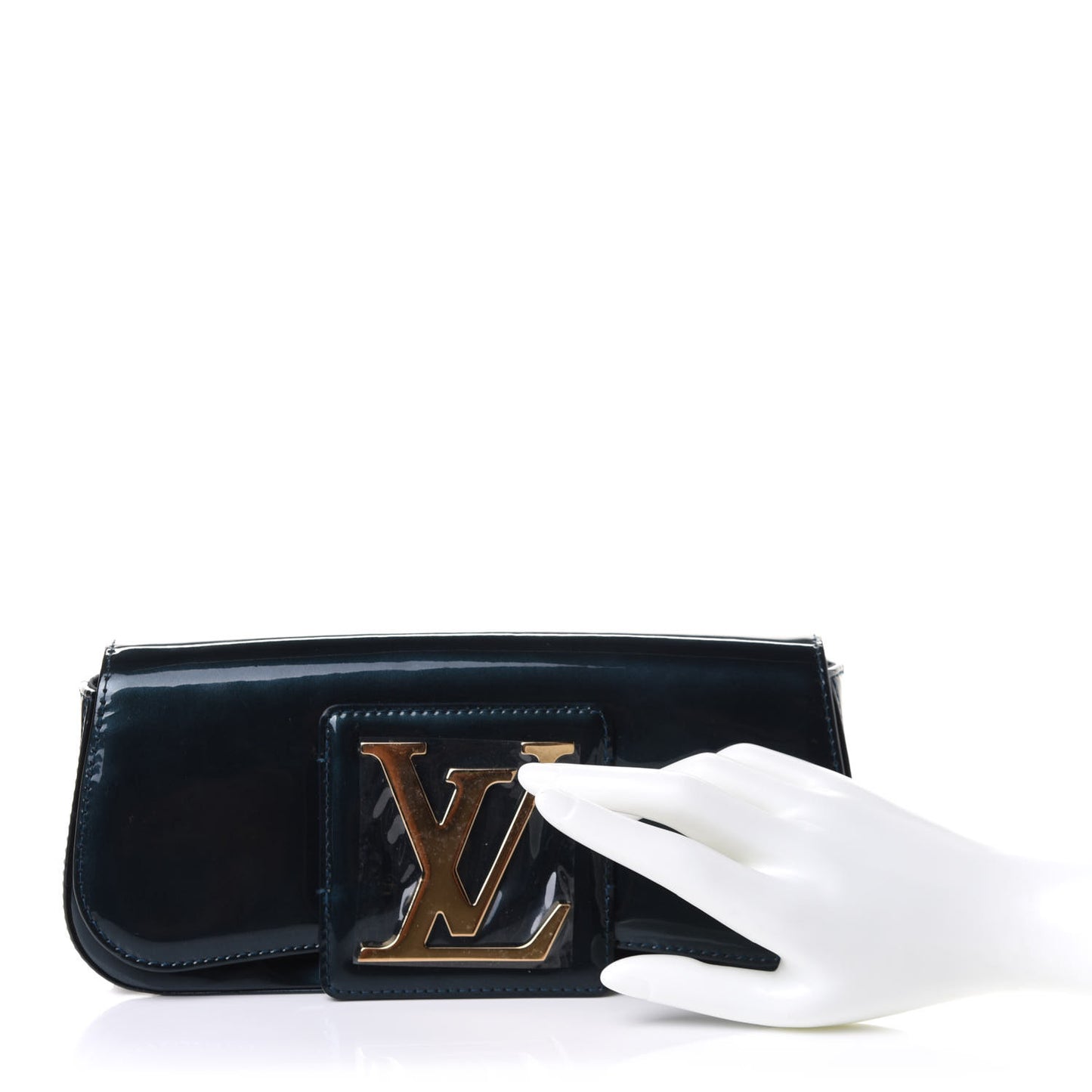 Patent Sobe Clutch Blue Nuit