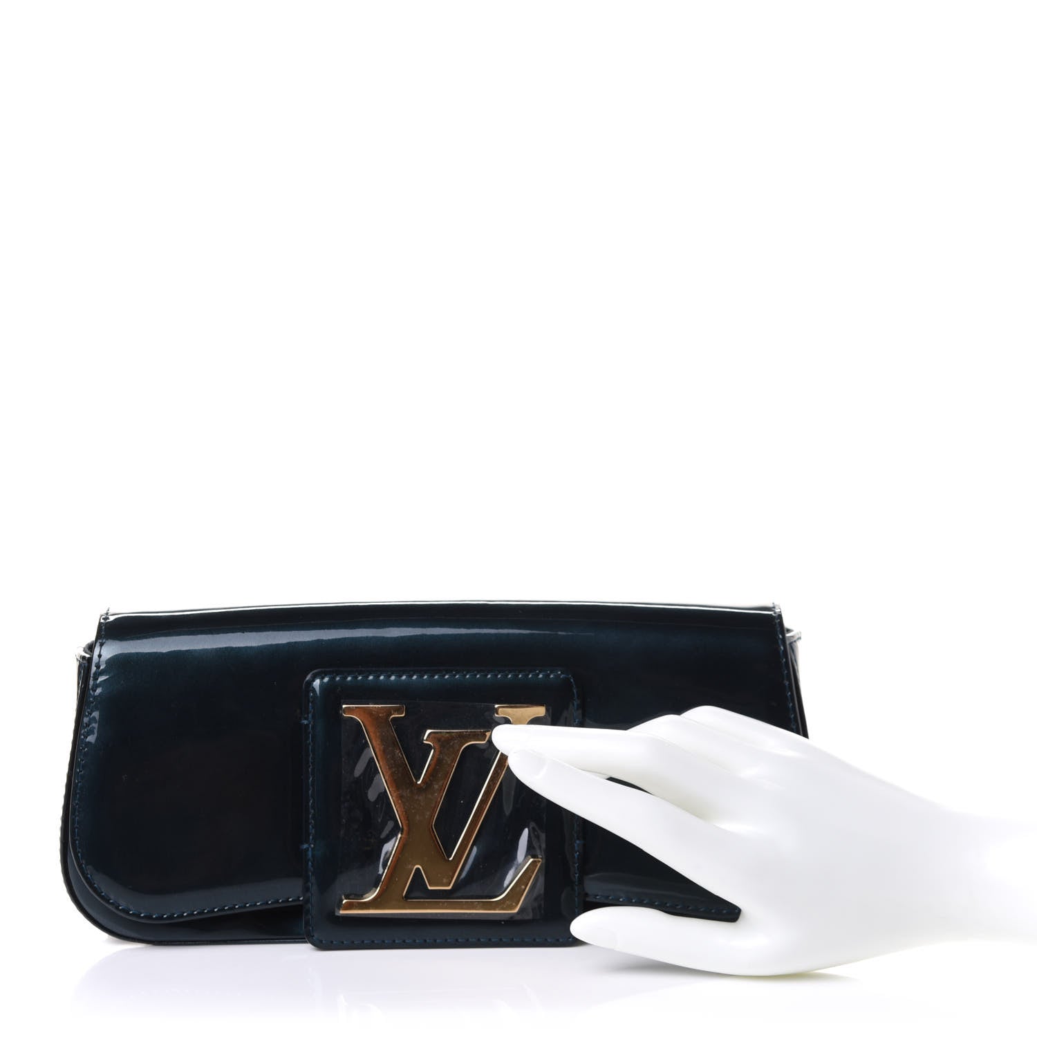 Louis Vuitton Patent Sobe Clutch Blue Nuit 2 of 9