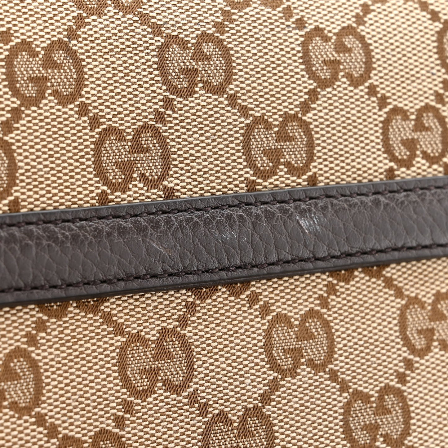 Monogram Flap Messenger Bag Beige Dark Brown