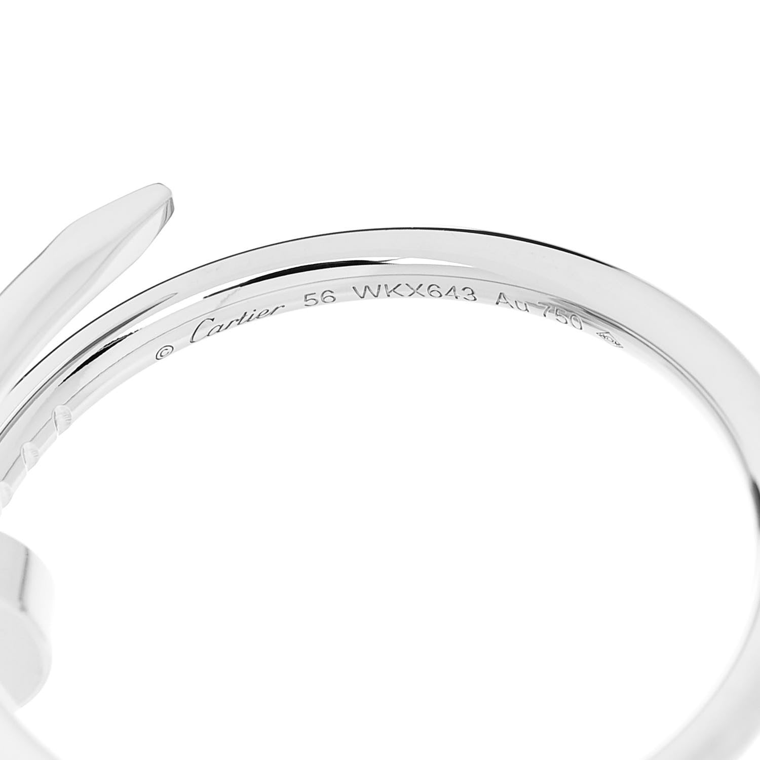 Cartier 18K White Gold Small Juste Un Clou Ring 56 7.5 4 of 5