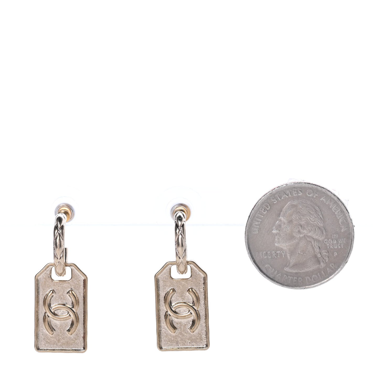 Tag Drop Earrings Gold
