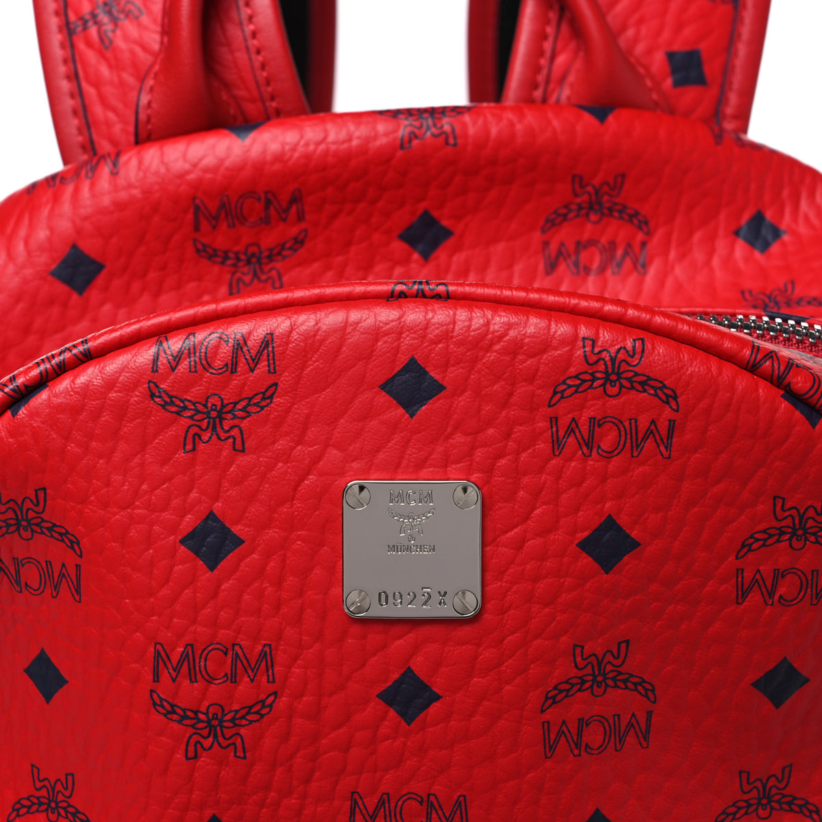 MCM Visetos Medium Side Studs Stark Backpack Ruby Red 8 of 10