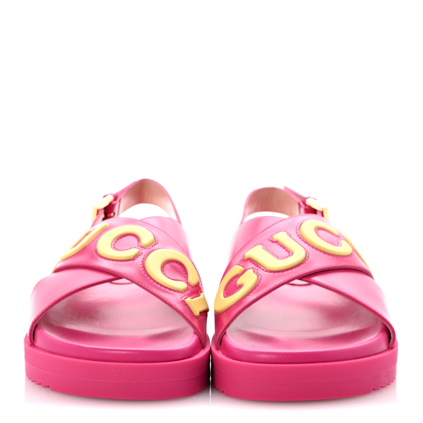 Calfskin Elizabeth Nappa Charlotte Logo Slingback Sandals 36 Fancy Fuchsia