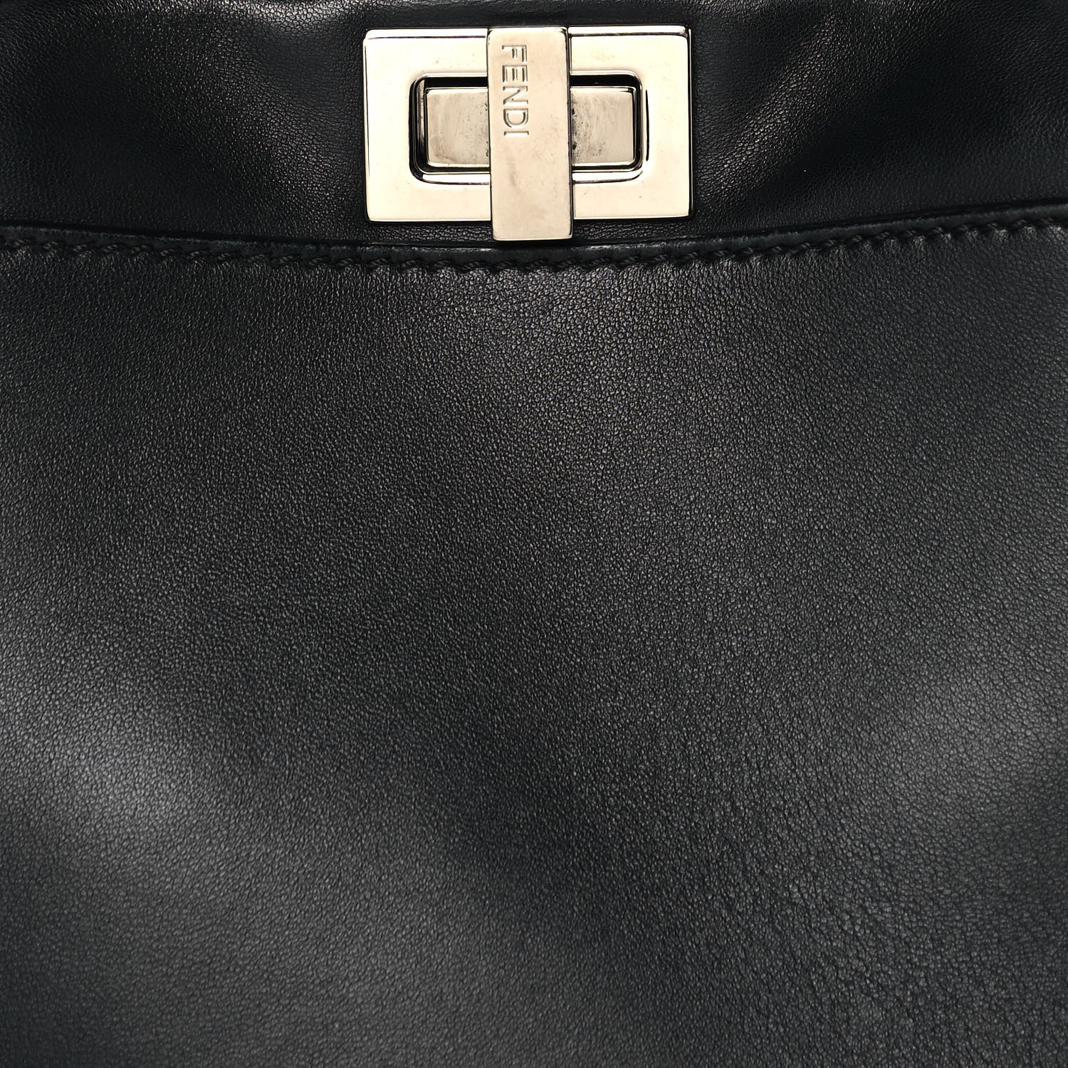 Fendi Nappa Lace Up Mini Peekaboo Iconic Satchel Black 7 of 13