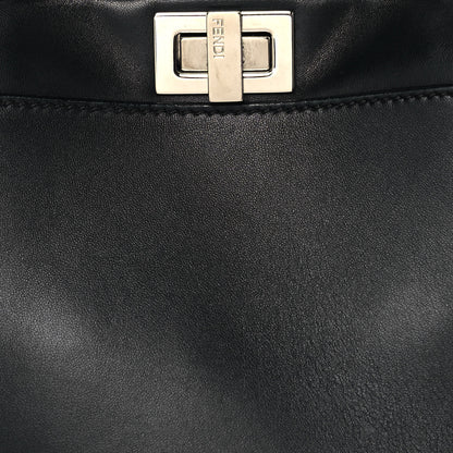 Fendi Nappa Lace Up Mini Peekaboo Iconic Satchel Black 7 of 13