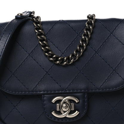 Chanel Calfskin Stitch CC Small Flap Navy Blue 8 of 11