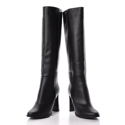 Jimmy Choo Grainy Calfskin Knee High Boots 38.5 Black 6 of 8
