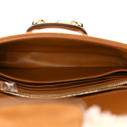 Gucci Suede Shearling Horsebit Mini 1955 Shoulder Bag Honey Beige Milk 5 of 10