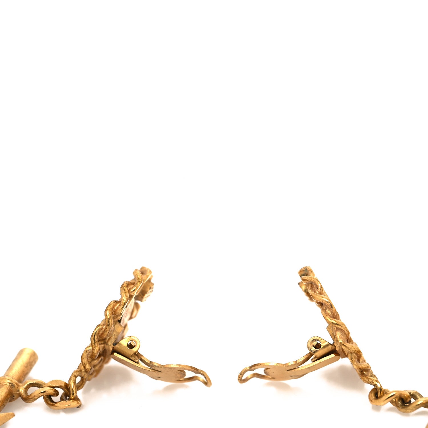 Chanel Cambon Heart Clip On Earrings Gold 3 of 4