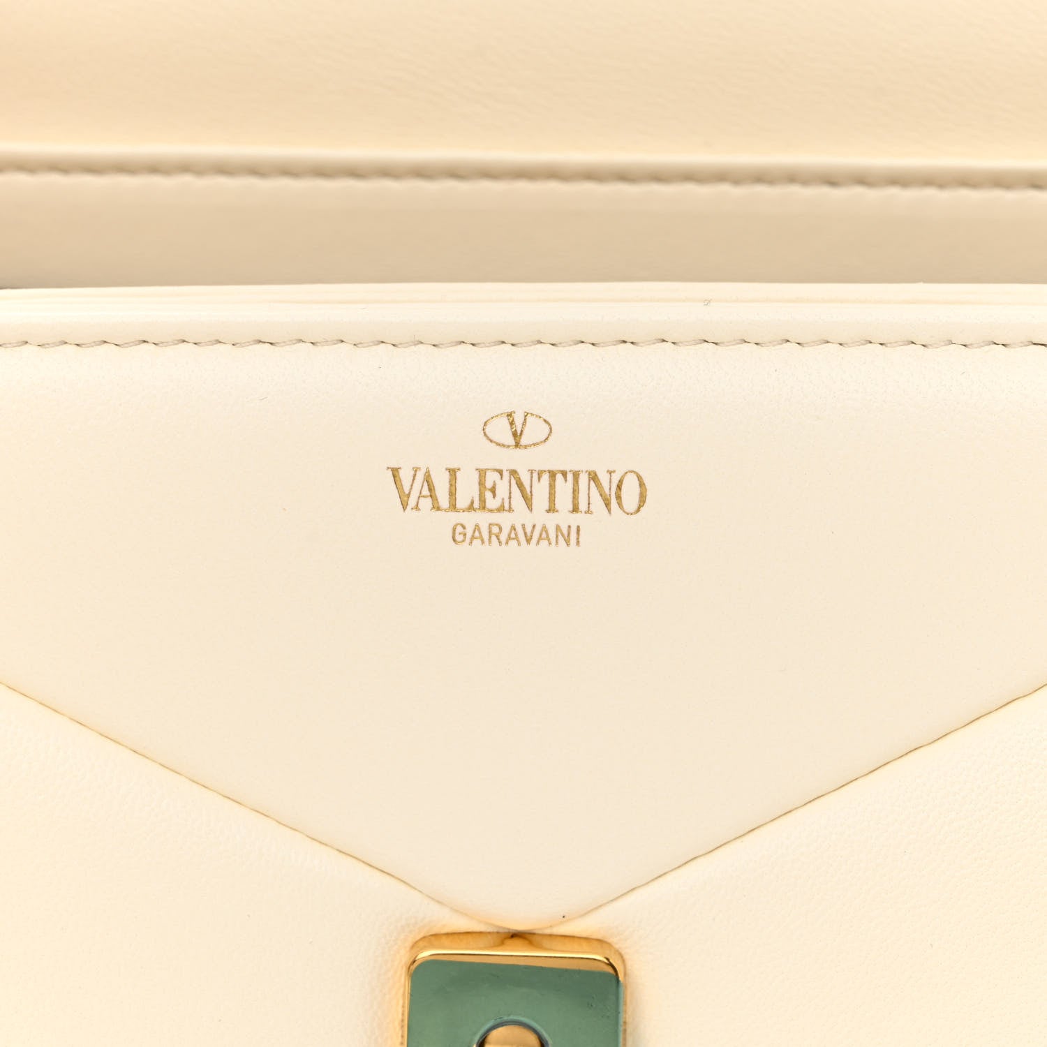Valentino Garavani Nappa One Stud Chain Clutch Ivory 6 of 10