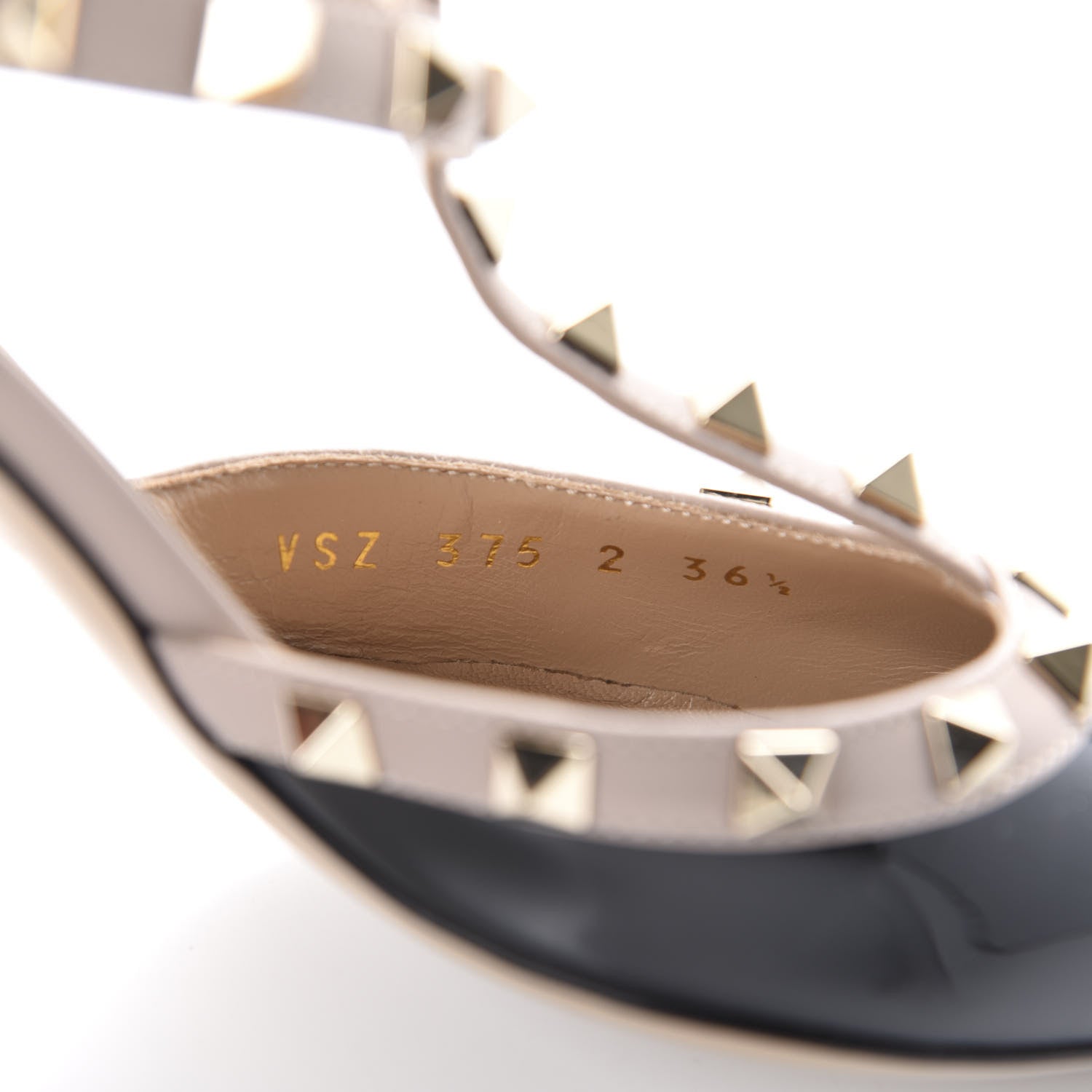 Valentino Garavani Patent Nappa Rockstud Ankle Strap 65mm Pumps 36.5 Black Poudre 7 of 10
