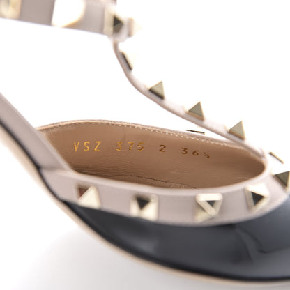 Valentino Garavani Patent Nappa Rockstud Ankle Strap 65mm Pumps 36.5 Black Poudre 7 of 10