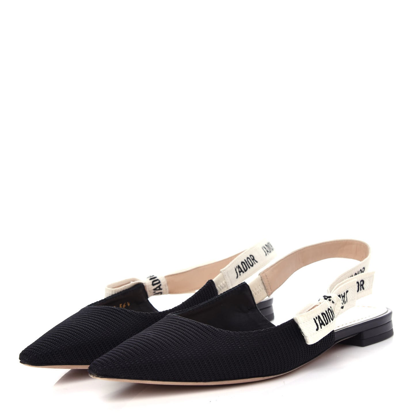 Technical Canvas Ribbon J'Adior Slingback Ballet Flats 36.5 Black