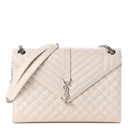 Saint Laurent Grain De Poudre Large Triquilt Monogram Satchel Porcellana 1 of 8
