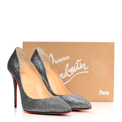 Christian Louboutin Glitter Diams Pigalle Follies 100 Pumps 38.5 Antic Silver 9 of 9