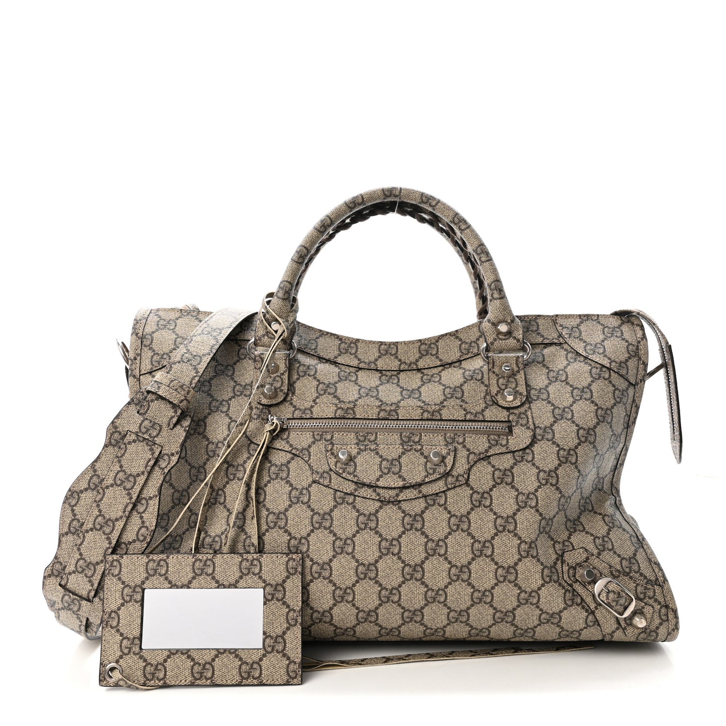 X GUCCI GG Supreme Monogram Neo Classic Silver Hardware City Beige Ebony