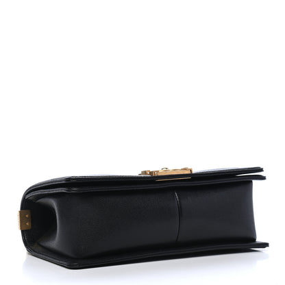 Chanel Caviar Chevron Quilted Medium Boy Flap Black 3 of 8