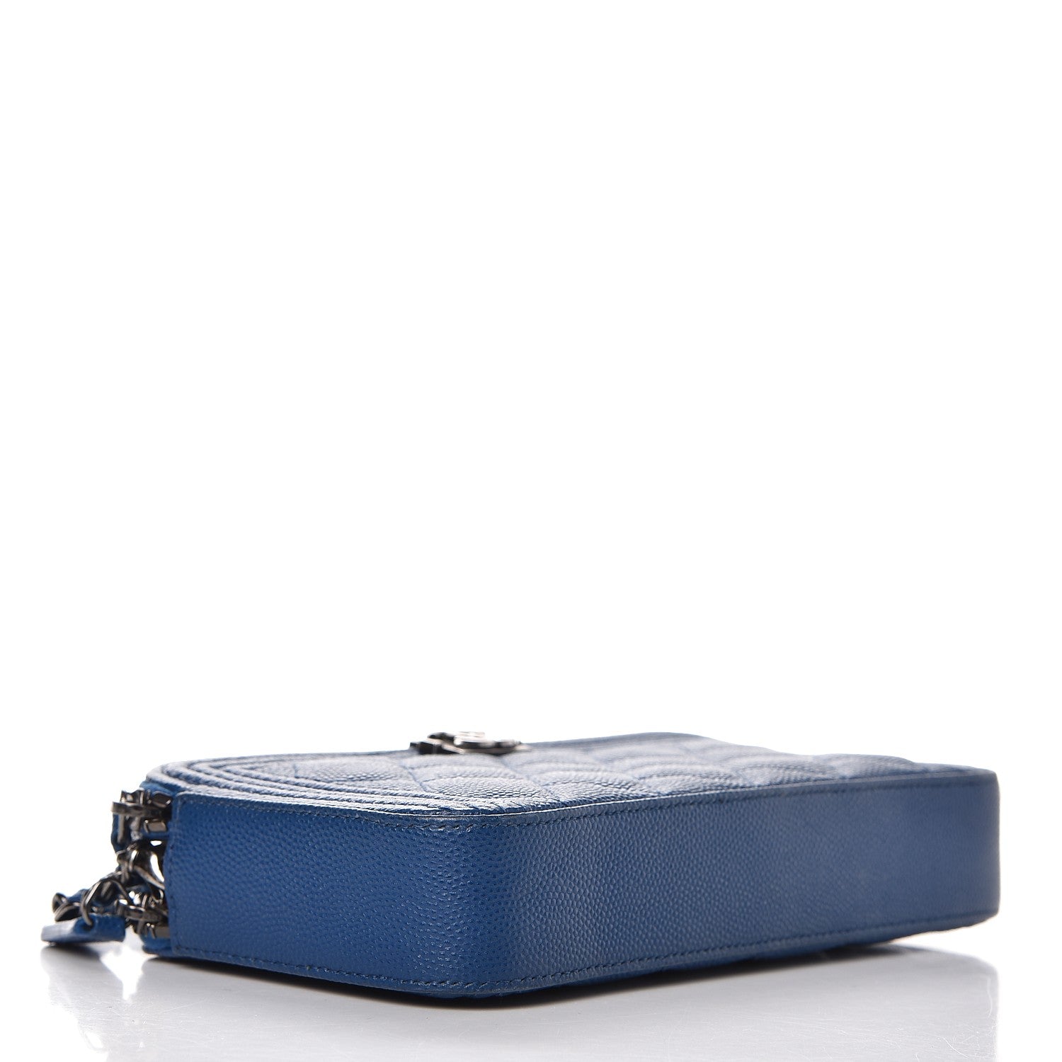 Chanel Caviar Quilted Small Boy Clutch With Chain Blue 4 of 16