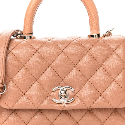 Chanel Caviar Lizard Embossed Quilted Extra Mini Coco Handle Flap Brown 10 of 11